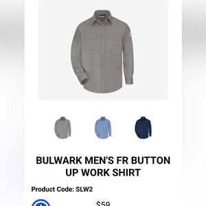 Bulwark Men's Gray Button-Up Shirt